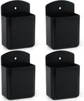 4 Pcs Remote Control Holder Wall Mount, TV Controller Holder, Self Adhesive Remote Holder, Wall Pen Holder Storage Accessories for Home Office School (Black)