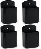 4 Pcs Remote Control Holder Wall Mount, TV Controller Holder, Self Adhesive Remote Holder, Wall Pen Holder Storage Accessories for Home Office School (Black)
