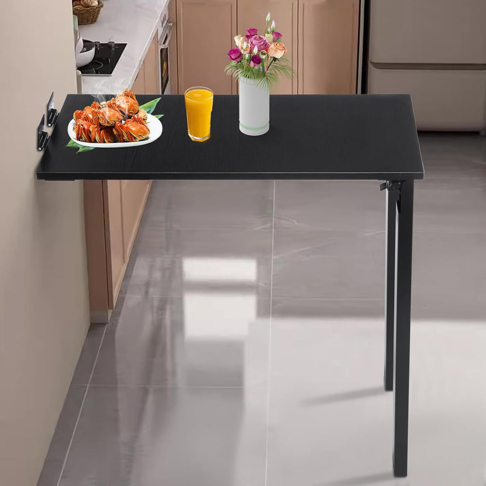 Wall Mounted Folding Table, Solid Wood Multi-Layer Fold Down Desk 132lbs Load...