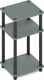 Furinno JUST Side Table, 3-Tier End Table, Open Shelves Night Stand, Bedside Table, Toolless Assembly, for Living Room, Bedroom, Bathroom, Sage Green