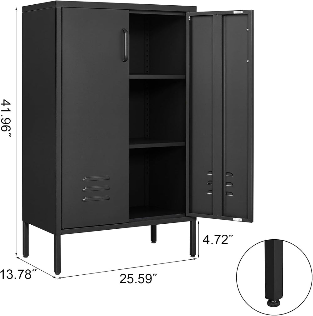 IRONFFICE Metal Storage Cabinet,Metal Cabinets with Doors and Adjustable Shel...