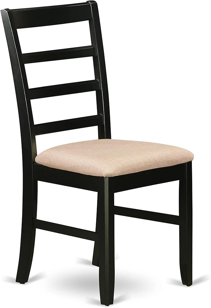 East West Furniture LGPF7-BCH-C 7 Piece Kitchen Table & Chairs Set Consist of a Rectangle Wooden Table with Butterfly Leaf and 6 Linen Fabric Dining Chairs, 42x84 Inch, Black & Cherry