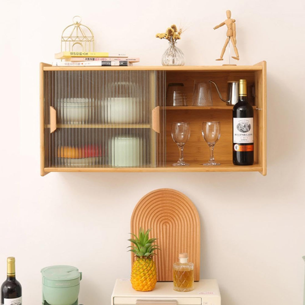 Wall Pantry Cabinet with Adjustable Shelf, Wall Mounted Kitchen Sideboard wit...