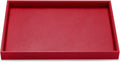Oirlv Gorgeous Red Leather Jewelry Tray Flat Jewelry Display Tray Stackable Jewelry Organizer Plate