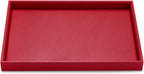 Oirlv Gorgeous Red Leather Jewelry Tray Flat Jewelry Display Tray Stackable Jewelry Organizer Plate