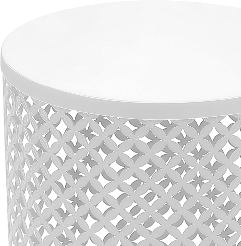 Side Table, Set of 2 Accent Table Decorative Garden Stools for Indoor Outdoor...