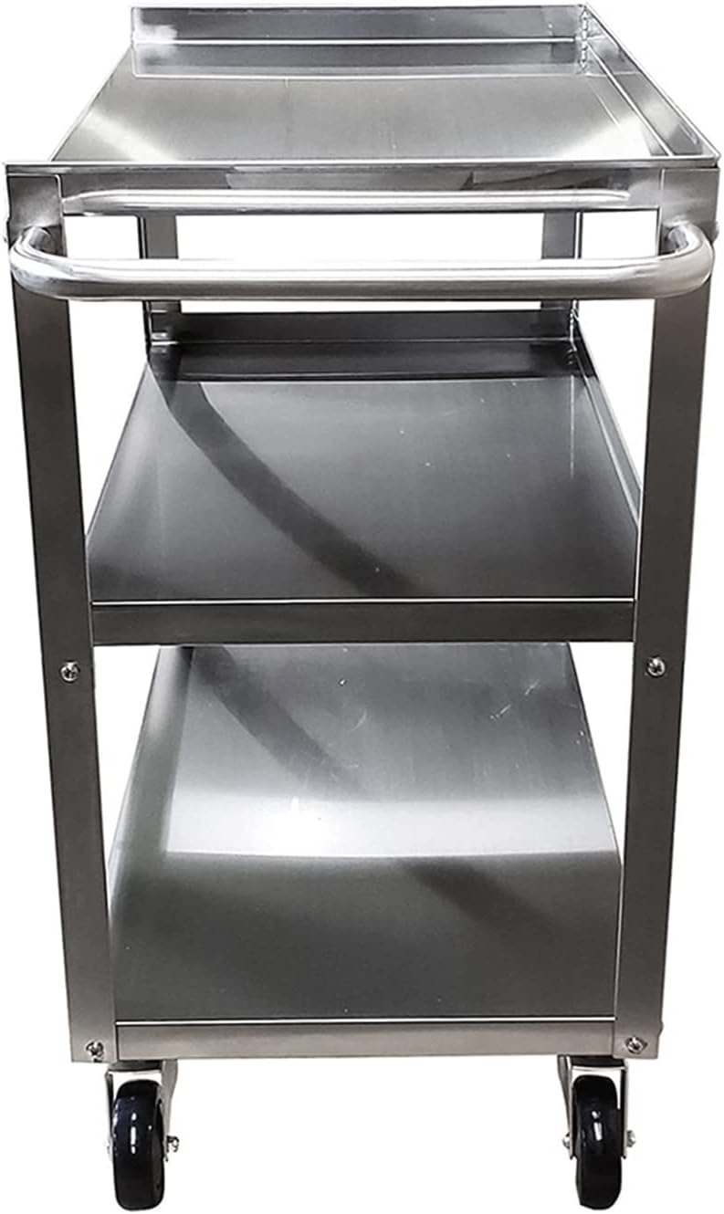 18 in. Wide X 28 in. Long X 33 in High | 3 Shelf Metal Utility Cart on Wheels with Handle