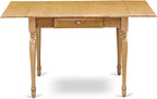 East West Furniture MZDL5-OAK-W 5 Piece Dining Room Table Set Includes a Rectangle Kitchen Table with Dropleaf and 4 Dining Chairs, 36x54 Inch, Oak