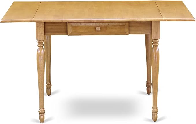 East West Furniture MZAV5-OAK-W 5 Piece Dining Set Includes a Rectangle Dining Room Table with Dropleaf and 4 Wood Seat Chairs, 36x54 Inch, Oak