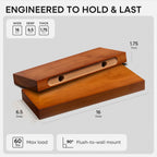 Homeforia 16 inch Oak Floating Shelf, High End Solid Real Wood 16inch Small Floating Shelves for Wall Mounted, Honey Oak Wooden 16in Floating Shelves, Heavy Duty Bracket, 16 X 6.5 X 1.75 in, Set of 2