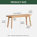 100% Solid Oak Dining Bench, Wood Bench for Bedroom End of Bed with Rounded Corners, Entryway Benches for Dining Room, Kitchen, Living Room (Natural Oak, 39.4")