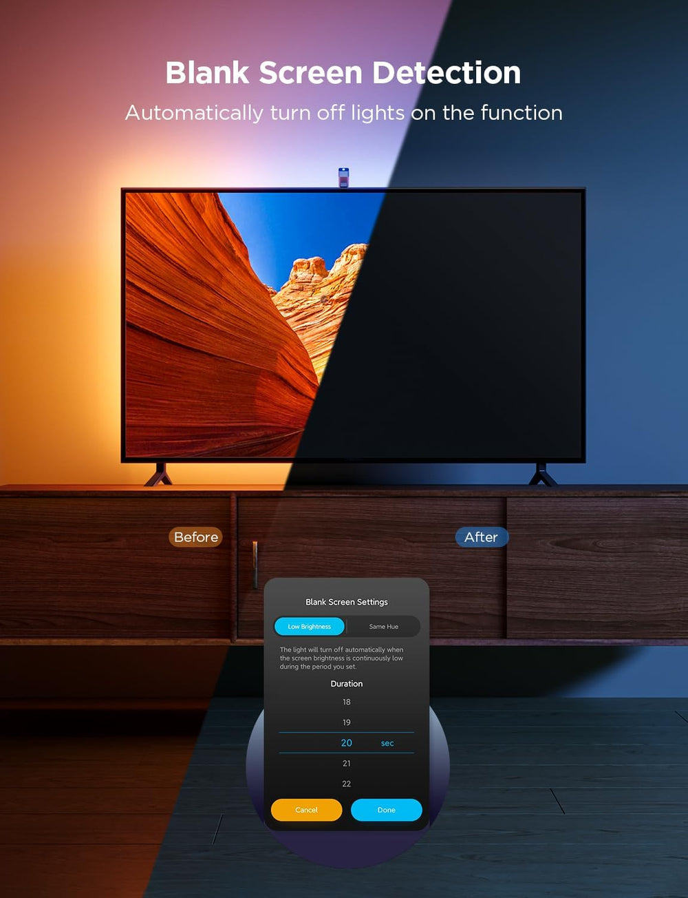 Govee TV Backlight 3 Lite, 7.8ft LED Strip Lights Sync with 40-50 Inch TVs