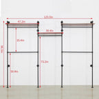 Industrial Iron Pipe Clothing Rack, 40inch Black Vintage Retro Shelving Wall Mounted DIY Garment Rack Rustic Farmhouse Kitchen Storage
