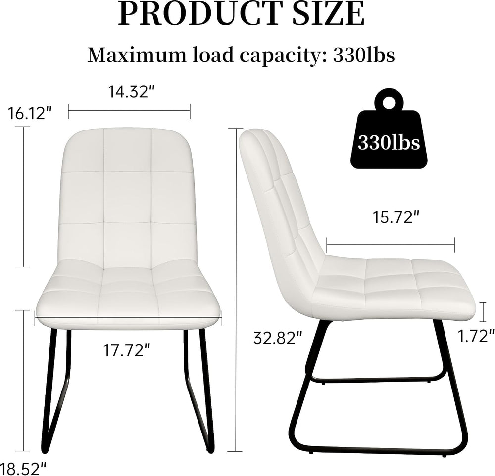 HIPIHOM Faux Leather Dining Chairs Set of 4 | Modern Kitchen Chairs with Curv...