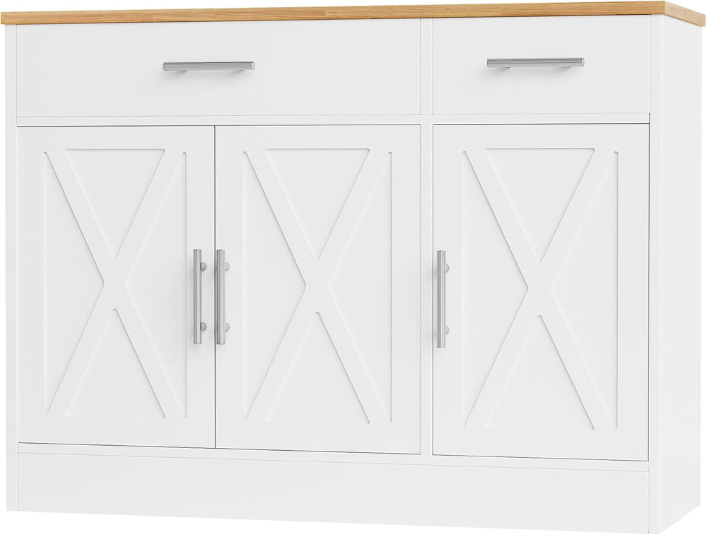 Shintenchi Modern Farmhouse Sideboard Buffet Cabinet with Storage with 3 Door...