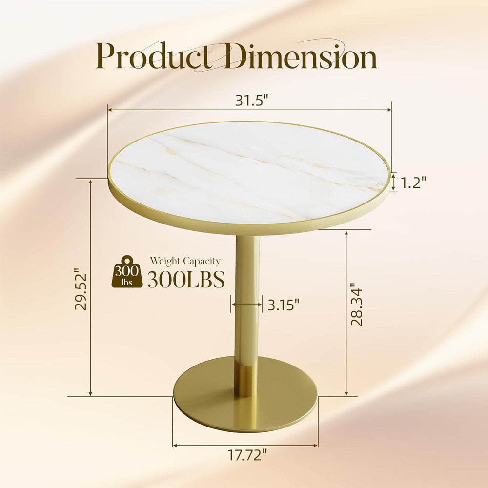 31.5" Round Tulip Table with 1.2" Thick Gold Vein Onyx Sintered Sto...