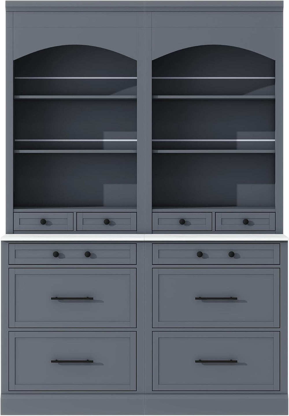 83.7inch High Kitchen Pantry with 5 Storage Drawers and Adjustable Shelf, Woo...