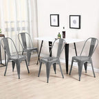 FDW Dining Chairs Set of 4 - Indoor/Outdoor, Metal, 18 Inch Seat Height, 330LBS Weight Capacity, Stackable, Restaurant & Bar Chairs