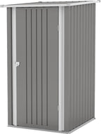 Patiowell 3 x 3 FT Outdoor Storage Shed,Small Garden Tool Storage Shed with Sloping Roof and Single Lockable Door, Outdoor Shed for Backyard Garden Patio Lawn, Grey