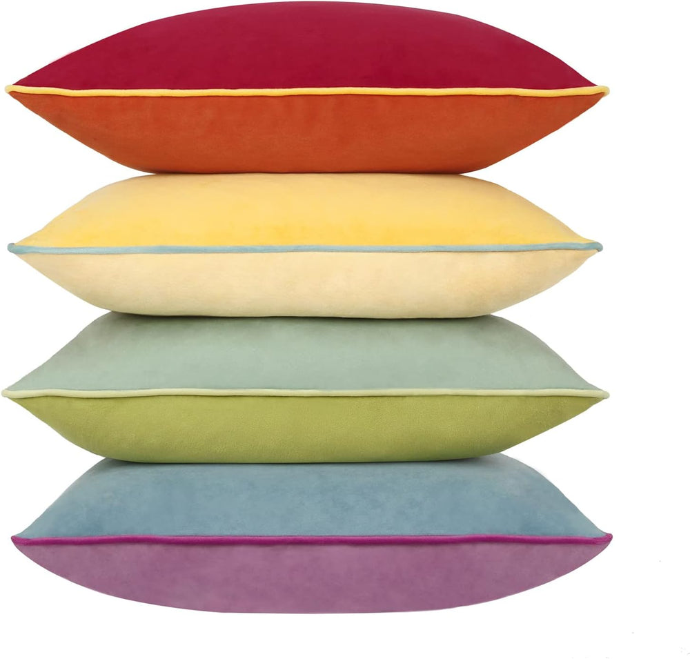 Throw Pillow Covers 18x18 Inches Set of 4 Soft Velvet Couch Cushion Covers Mo...