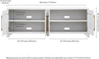 Henn&Hart Rectangular TV Stand for TV's up to 80" in White, TV Stands for the Living Room
