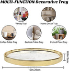 Vanity Perfume Round Decorative Storage Tray - White Circular Organizer for Bathroom, Bedroom Countertop - Dresser Tray for Perfume, Lotion Bottle, Cosmetics