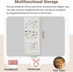 Hair Bows Holder & Organizer for Girls, Wall Hanging Baby Hair Accessory Storage Display with Sturdy Rope for Girl Room & Nursery