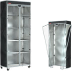 Dustproof Garment Rack & Shelf Cover, Fits 31.5"W x 15.7"D x 72"H | Clear PVC Front Shelving Cover for Clothing Storage, Home, Laundry or Basement (No Shelves)