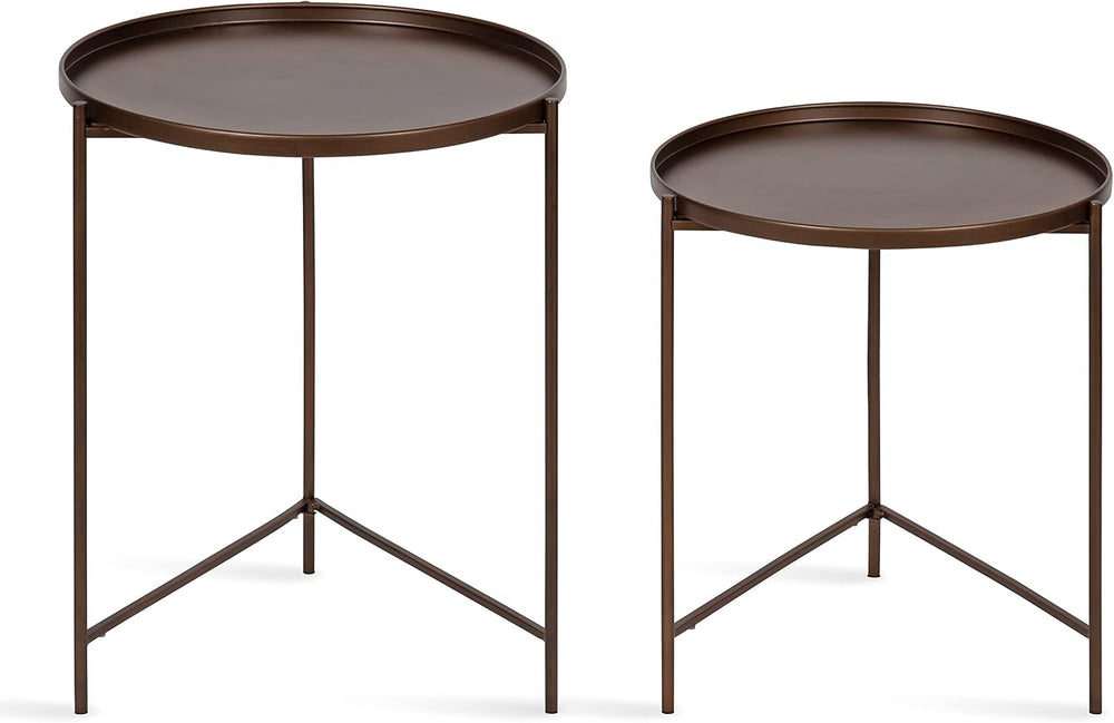 Kate and Laurel Ulani Modern Nesting Side Table; Set of 2; Bronze; Sophistica...