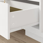 FAMAPY Extendable TV Console Table Modern TV Cabinet with Drawers, Contemporary Entertainment Center Media Storage Console Table for Living Room White (65.4-106.3”W x 15.7”D x 15.4”H)