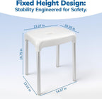 Umimile Shower Stool for Shaving Legs - Fixed Height, Sturdy 330 lb Bath Seat - Anti-Slip Safety Shower Stool for Elderly and Disabled, Tool-Free Assembly (Height: 15.8")