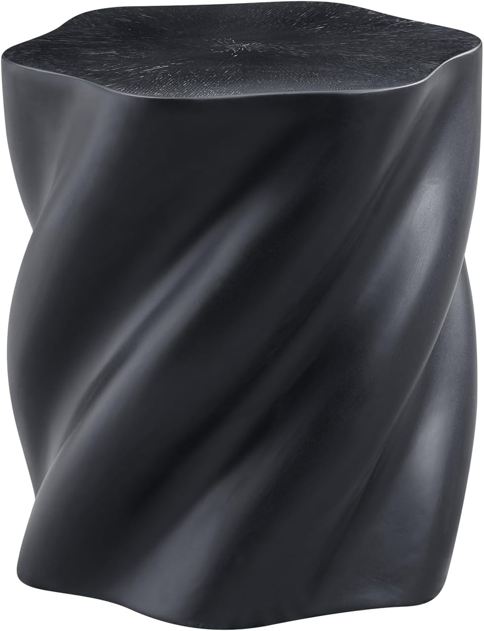 19.69" Modern Sculpture-Style Black Fiberglass End Table,Sofa Couch Side...