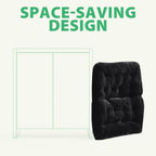 OAKHAM Comfy Chair for Adults, Soft Faux Fur Folding Lounge for Bedroom Living Room Dorm Rooms Flexible Reading Chair for Teens Kids, X-Large Foldable (Faux Fur-Black)