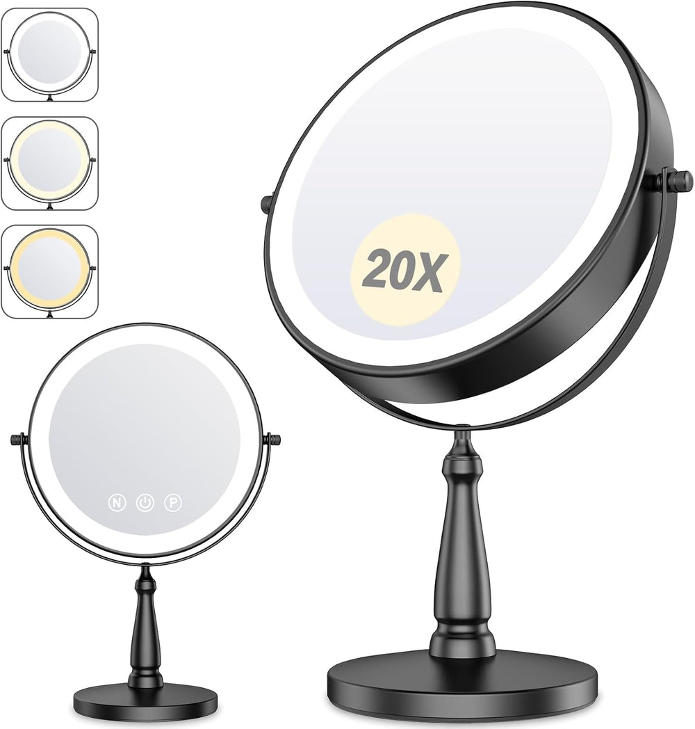 Makeup Mirror with Lights, 20X Magnifying Mirror with Light for Women, 5000 m...