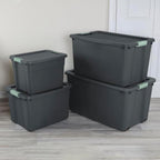 Sterilite Latch Tote Storage with Lids for Home & Office, 12 Gallon, 6-Pack | Heavy-Duty and Stackable Plastic Containers with Latches for Closet, Cabinet, Bedroom, Bathroom and Dorm Room Organization