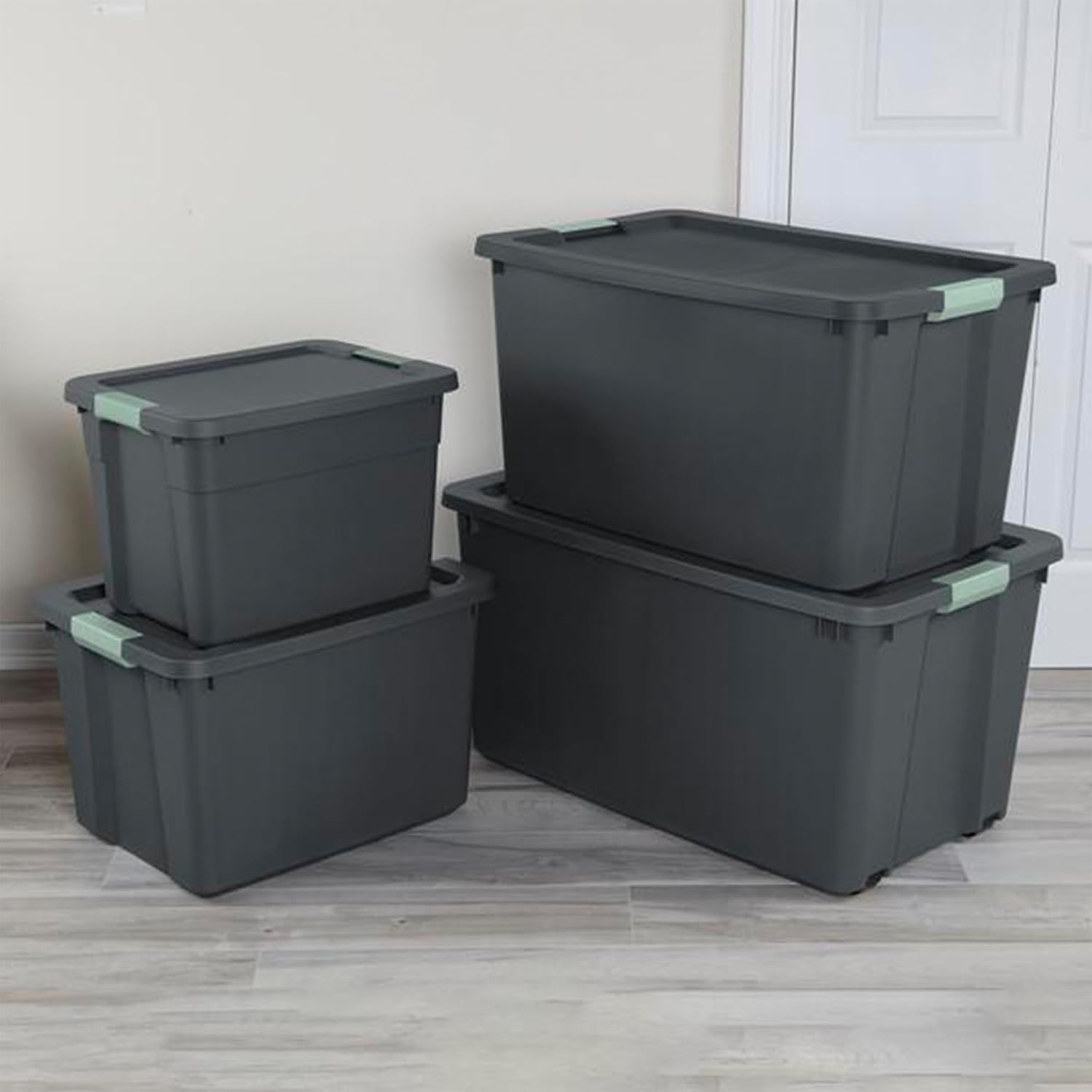 Sterilite Latch Tote Storage with Lids for Home & Office, 12 Gallon, 6-Pack | Heavy-Duty and Stackable Plastic Containers with Latches for Closet, Cabinet, Bedroom, Bathroom and Dorm Room Organization