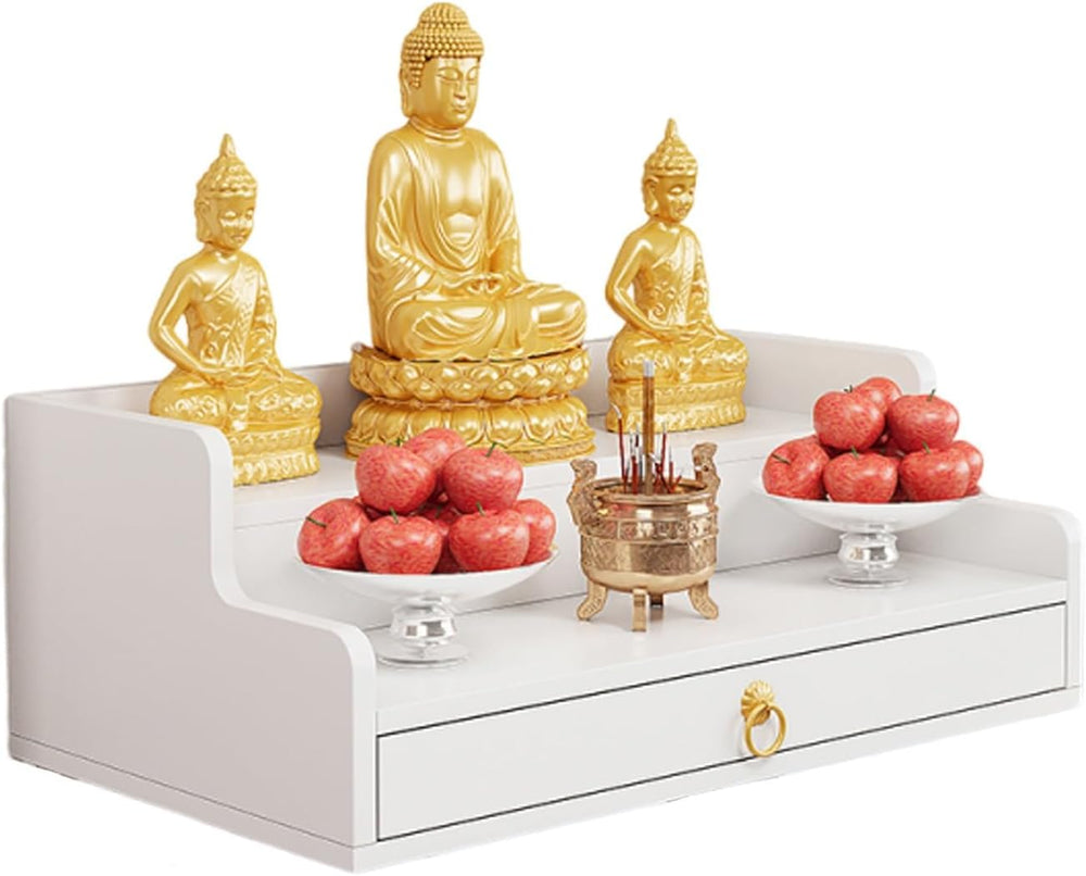 Wall Hanging God Shelf, Buddhist Altar De Madera Shrine with Retractable Pull...