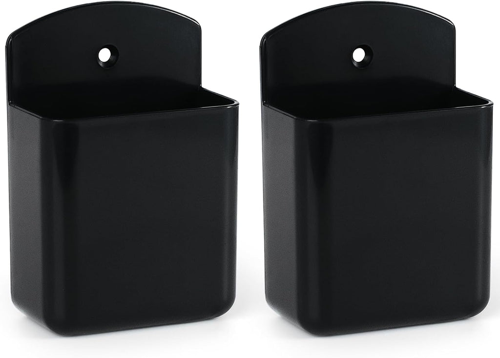 2 Pcs Remote Control Holder Wall Mount, TV Controller Holder, Self Adhesive Remote Holder, Wall Pen Holder Storage Accessories for Home Office School(Black)