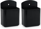2 Pcs Remote Control Holder Wall Mount, TV Controller Holder, Self Adhesive Remote Holder, Wall Pen Holder Storage Accessories for Home Office School(Black)