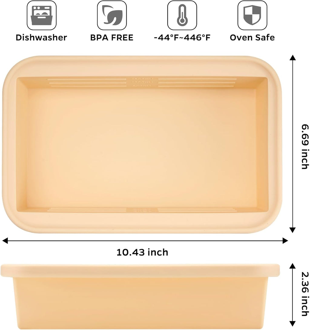 Super Ice Cube Tray 6 Cups Huge Ice Big Silicone Freezing Mold with Lid, for Soup&Meal, Prep Food Leftovers Freezer Storage Container, for Ice bath, 2Pack