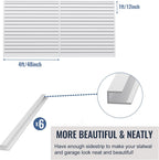 Slatwall Panel Garage Organizer PVC Slatwall Heavy Duty Wall Mounted Rack, Interlocking Slat Wall Panels for Tool Organization Peg Board(White 4 x 8 ft)
