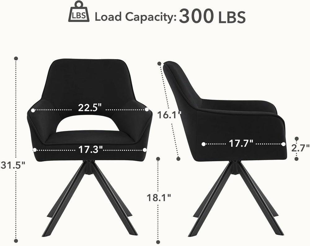 Furniliving Modern Swivel Dining Chairs Set of 4, Upholstered Chenille Dining...