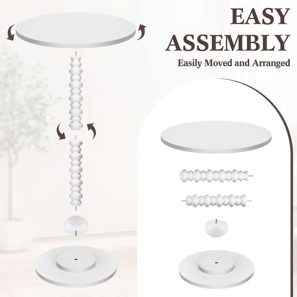 Novabright Round Side Table Small Drink Table for Small Spaces Modern Accent ...