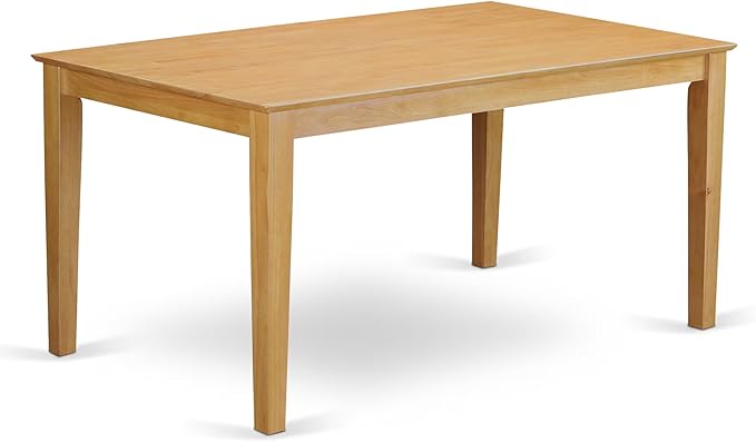East West Furniture CAEN5-OAK-07 5 Piece Modern Dining Table Set Includes a Rectangle Wooden Table and 4 Limelight Linen Fabric Upholstered Parson Chairs, 36x60 Inch, Oak