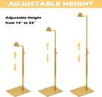 Royxen 3 Pack Handbag Rack Stainless Steel with Adjustable Height, Purse Display Stand (Gold)