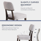 Modern Wood Dining Chairs Set of 6, Velvet Upholstered Kitchen Chairs with Open Curved Backrest & Black Hardwood Legs for Vanity, Living Room, 350 LBS Capacity, Grey