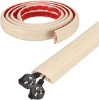 HARFINGTON 6ft Cord Cover Floor W0.6 x H0.33 Inner Channel PVC Hide Extension Cable Floor Wire Hider Wire Covers Protector for Prevent Cable Trips Cables Management, Wood Beige