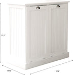 KEIKI Double Tilt-Out Laundry Hamper Cabinet with Removable Bags, Hidden Laundry Organizer for Bathroom or Laundry Room Cabinets, White
