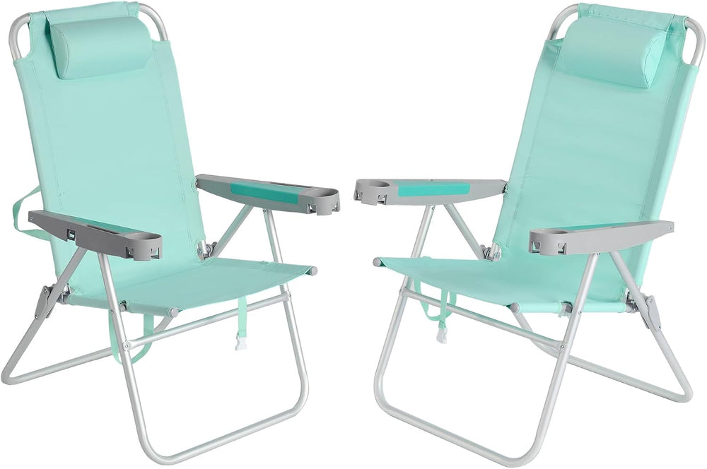 SUNNYFEEL Tall Beach Chair for Adults, High Back High Seat Folding Chairs