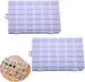 2pcs Plastic Organizer Container Box with Adjustable Dividers, 36 Grids Clear Plastic Parts Organizer Box Compartment Container for Bead, Nail, Jewelry, Art, DIY Crafts, Fishing Tackle, Small Items.